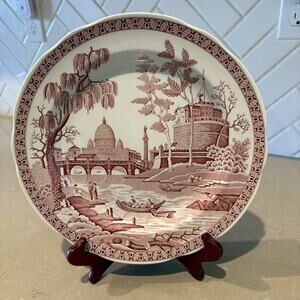 Spode Archive Collection Rome Red Transferware Dinner Plate 10” Georgian England